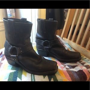 Brown Frye harness boots